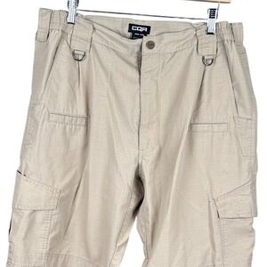 CQR Mens Tactical Cargo Pants 38x30 Beige Ripstop Hiking Work Trousers EDC